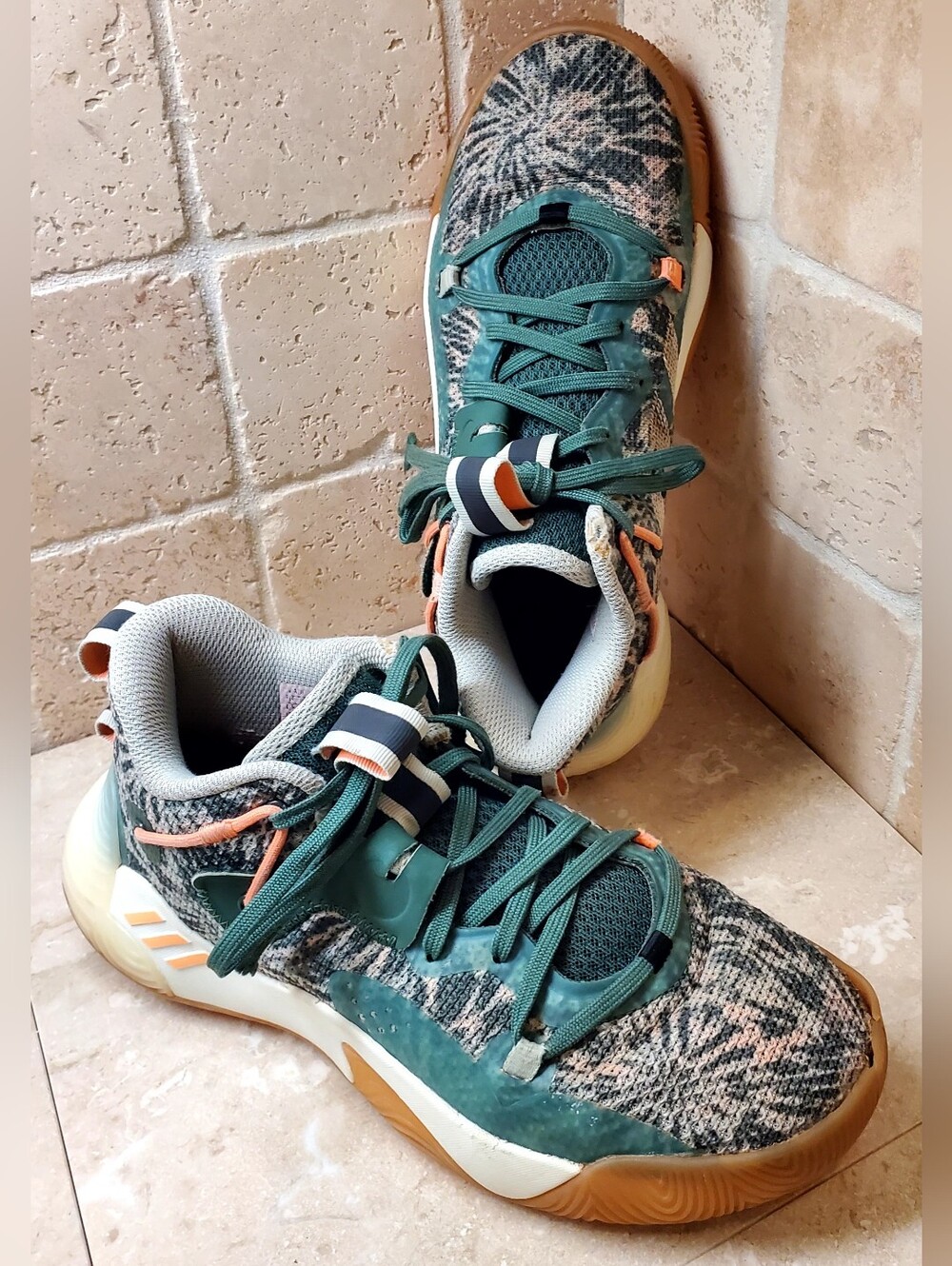 Men's Adidas Harden Step back 3 Basketball Teal Knit Athletic Shoes Size 6.5